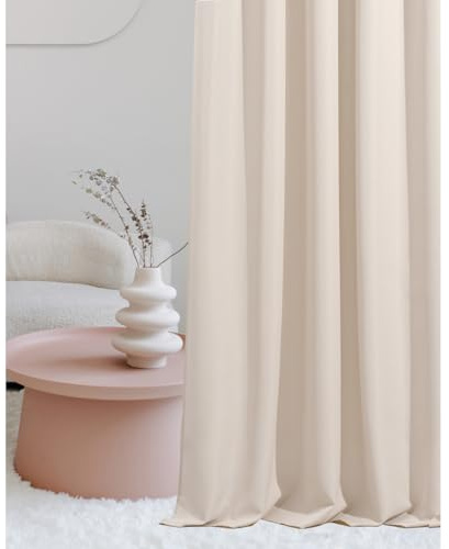 ROOM99 Vorhang mit Kräuselband Laurel 180 x 280 cm Creme, 1 Stück | Schiebegardinen Curtain Wohnzimmer Schlafzimmer für Schienensystem
