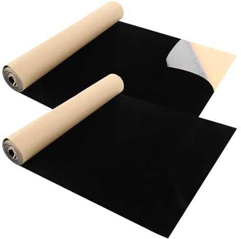 YAYODS 2 Stück Filz Selbstklebend Schwarz 1mm - 40x200CM Klebefilz-Selbstklebend - Filzmatte Schwarz für Box Liner, Cup Mat, Bilderrahmen, Stuhlbein