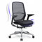 COLAMY Ergonomischer Bürostuhl, hochrückiger Netz-Schreibtischstuhl, kippbarer Computerstuhl für das Home, Lendenstütze, Dickes Leder für Office Work Comfort, Silber