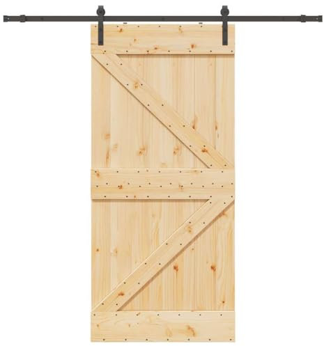 Schiebetür mit Beschlag 100x210 cm Massivholz Kiefer, Xichuzi Zimmertür, Eingangstür, Innentüren, Wohnungstür, Nebeneingangstür, Terrassentür - 3332615