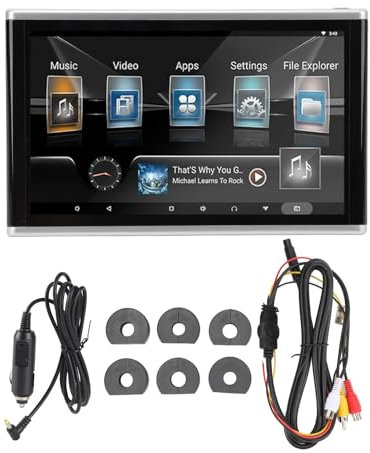 XTevu 4K 10.1 Inch Headrest Monitor Tablet for Back Seat IPS Touch Screen for Android 11 Rear Seat TV Monitors for Vehicle Car TV Headrest Monitor Tablet