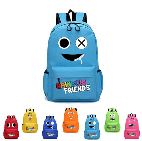 Rainbow Friends Backpack,Rainbow Friends Schulranzen,Anime Cartoon Schoolbag,Freizeit Reise Rucksack,Personalisierte Cartoon Student Rucksack,Weicher Und Bequemer Rucksack
