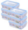 HOMESHOPA Plastic Airtight Food Storage Container, 6 Pack 500ml Leakproof Rectangle Container with Clip-Lock Lid, BPA Free Reusable Meal Prep Lunch Box Microwave Freezer & Dishwasher Safe