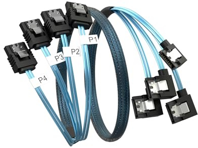 OIKWAN SATA-III Cable, 4-Pack 90 Degree 19 Inch 6Gbps Right Angle Data Cable Replacement for Bitcoin Computer-Server CD DVD Drives Raid HDD-SSD