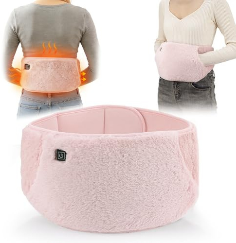 Rudfovn Period Heat Pad, Electric Washable Menstrual Heating Pad with Hand Pockets, 3 Level Temperature Control Heated Belt Pads for Waist