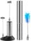 Electric Milk Frother, Handheld Foam Maker, Battery Operated Whisk, Powerful Stainless Steel Foam Maker Beater with Double and Single Spring Whisk Head, Cleaning Brush, Storage Tube and Storage Stand