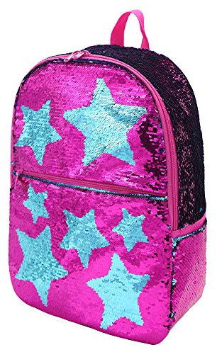 Flip Glitzer Meerjungfrau Schulranzen Magic Flip Reversible Pailletten Rucksack für Mädchen (Aqua Blue)
