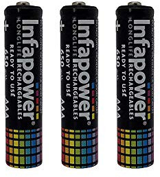 Lights4fun 3 Piles Solaires Rechargeables LR03/AAA Ni-MH 650mAh pour Lampes Solaires