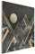 Bilderwelten Holzbild mit Halterung - Goldener Mond abstrakte Schwarze Berge - 30 x 30cm