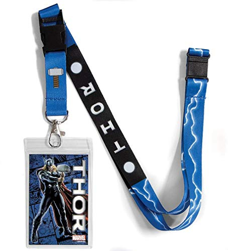 Ata-Boy Marvel Comics Thor Cordon réversible avec clip et porte-carte d'identité