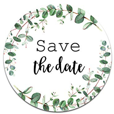 Nastami 50 Sticker Save The Date Eucalyptus Hochzeit Sticker Aufkleber Save The Date