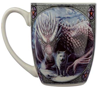Puckator Lisa Parker Gemeinschaft Wolf und Drachen Tasse aus Porzellan