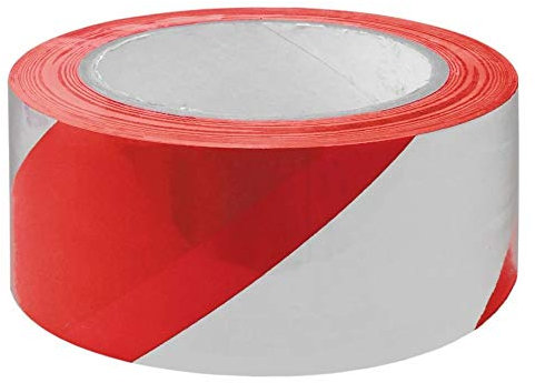 RGB Networks Ltd Warning Hazard Safety Tape - Adhesive Sticky Red and White 33M Diagonal Rubber Resin (RED and White)