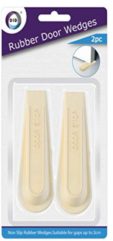 SKYTE® 2pc Rubber Door Wedges Anti Slip Door Holder, Cream