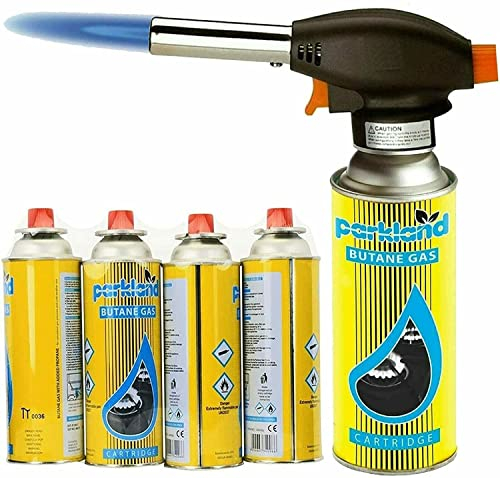 Yorkshire Homeware 4 x Pcs Butane Gas Blow Torch Flamethrower Burner Welding Auto Ignition Camping Heater Cooker BBQ