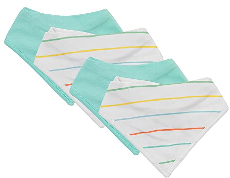 schlummersack Baby Bandana Dreieckstuch im 4er Pack Regenbogen | Halstuch Baby Bio Baumwolle | Lätzchen mit Druckknöpfen für Jungen und Mädchen
