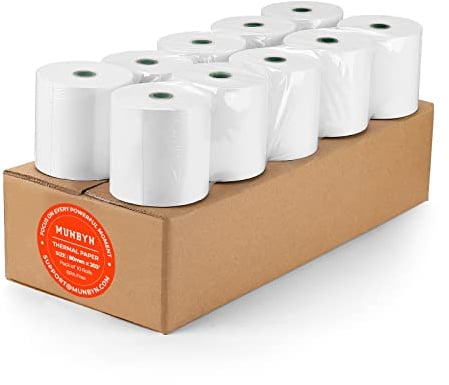 MUNBYN Thermal Paper 3 1/8 x 230ft, 10 Rolls Receipt Paper Work for Star Micronics TSP100 TSP143 Epson 80mm Receipt Printer Square POS Register, 80mm Thermal Receipt Papers, BPA Free, Plus Version