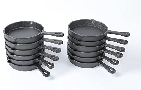 HAWOK Cast Iron Pre seasoned Dia.5.3 inch Mini skillet Pack of 12 Round Black…