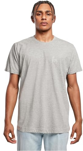 Mister Tee Herren T-Shirt Easy Sign Tee, Graphic T-Shirt für Männer, Print T-Shirt, Streetwear, Heather Grey, L