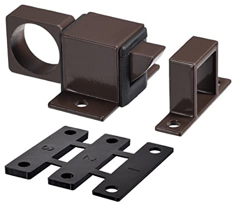 PATIKIL Porta Bullone Scrocco, 1pz Alluminio Lega Sicurezza Automatico Finestra Cancello Molla Rimbalzo Blocco, Marrone