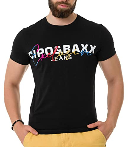 Cipo & Baxx Herren Prägedruck Print T-Shirt Kurzarm CT737