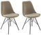 Kick Collection 2er Set Esszimmerstühl Velvet - Samt - Taupe - Modern und Hochwertig - Samtstoff und Metall - Erhältlich in vielen Farben