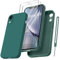 Qasyfanc HandyHülle für iPhone XR Hülle Silikon case mit 2 Stück Schutzfolie, Ultra Microfiber TPU Flüssig silikon mit Kameraschutz Kratzfeste Rundumschutz Schutzhülle 6.1'' - Dunkelgrün