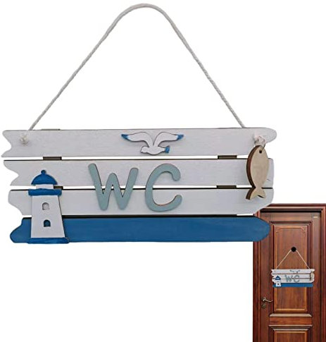 Salle Bain, WC, Panneau Amusant Salle Bain, Panneau d'art Mural en Bois, Accessoires Porte, décoration Murale Salon