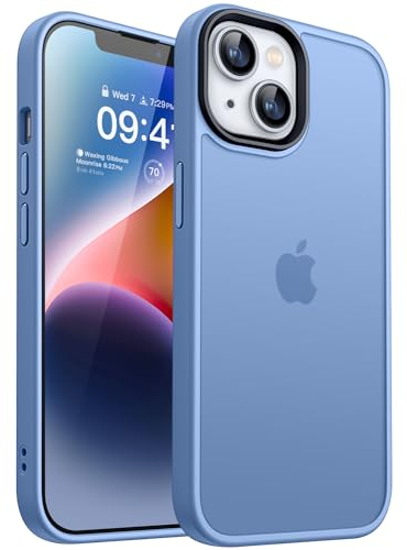 CANSHN Upgrade für iPhone 14 Hülle und iPhone 13 Hülle [Militärschutz] Schutzhülle Samtige Touch Matt Anti-Kratzen Handyhülle iPhone 14/13 Case, Himmelblau