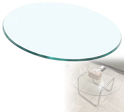 WORDFUN 60/70/80cm Runde Tischplatte Aus Gehärtetem Glass, Tisch Glasscheibe, Glasplatte Ersatzteil, Sicherheitsglas, Klar Durchsichtig, Glasplatte Rund Remplacement, Schützt Den Tisch