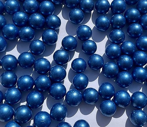FAIRY TAIL & GLITZER FEE Murmeln Metallic Blau 500g Glaskugeln 16mm Murmelspiel Blaue Murmel