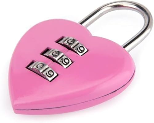 1 pz/set lucchetto a combinazione a forma di cuore rosa per ragazze donne, mini password a 3 cifre ripristinabile codice Locker serratura per la scuola lucchetti a combinazione rosa