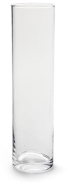 Glasvase Zylinder Blumenvase aus Glas - Höhe 40 cm x Ø 10 cm