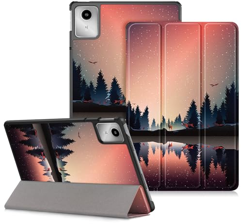 DINGGUAGUA Coque pour Lenovo Tab M11 11 Pouces 2024 Étui Fin et Rigide Housse Pliable Légère, Protection pour Lenovo TB-330FU/TB-330XU Tri-Fold Folio Case,crépuscule