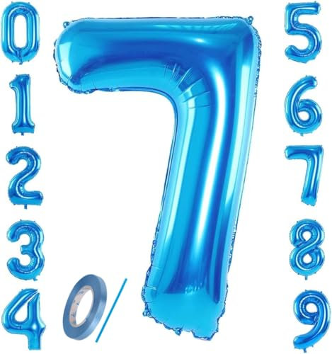 Zahlenballon Blau, 101,6 cm Folienballon Zahlenballon für Geburtstagsfeier, Feier, Dekoration (Nummer 4)