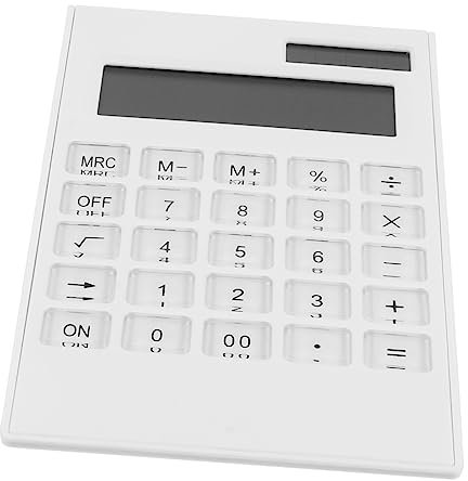 jojofuny Calculatrice Solaire Ultrafine Blanche Calculatrice Électronique De Bureau Légère Et Compacte pour Travail Financier Facile Design Simple Et Pratique pour École Et Bureau