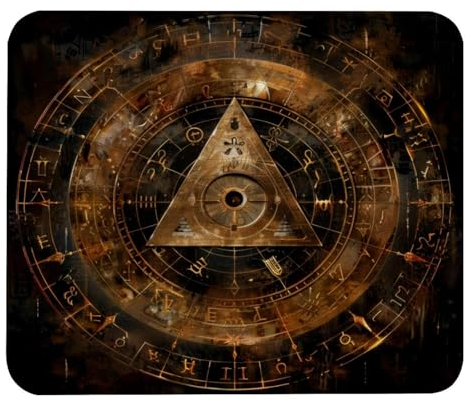 VAPOKF Gaming Mouse Pad, Rust Bill Cipher Wheel Zodiac Prints Mouse Mat for Desk Home Office, Non-Slip Rubber Base Keyboard Pad, Laptop Desk Pad Mousepad
