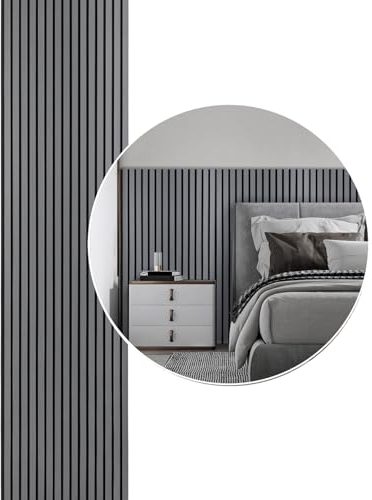 ISOISL Akustikpaneele 0,72㎡ - 1 Satz 120x60cm Wandpaneele Holz 3D Wandpaneele Grau Wall Panels Holzpaneele Wand für Flur Wohnzimmer Innenwanddekoration