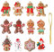 12 Pezzi Omino Pan di Zenzero Decorazioni Natalizie, DIY Addobbi Albero di Natale Particolari Natale, omini pan di zenzero per albero di natale, Ornamento da Appendere Natalizio Decorazioni