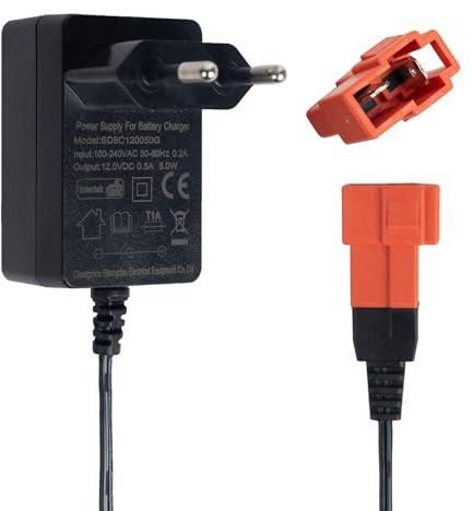 Chargeur de batterie 12 V pour enfants - Chargeur de batterie 12 V - Compatible avec Kid Trax Disney Frozen, Mickey Minnie Mouse, Audi R8, Moto ATV et plus de voitures jouets - Prise carrée