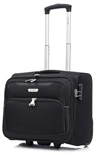 Skylark Lightweight Laptop Bag with Quick-Rolling Wheels and Easy-Access Front Pocket - fits Laptops up to 16 inch (40 cm), Black