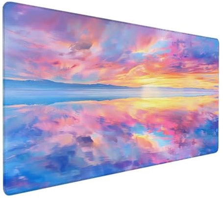 Gaming Mouse Mat Large Mouse Pad 600 x 300 x 3 mm Washable Laptop Desk Pad, Japanese Keyboard Pad, Non-Slip Rubber Base Desk Mat for Macbook, PC, Laptop, Office color Art X - 9