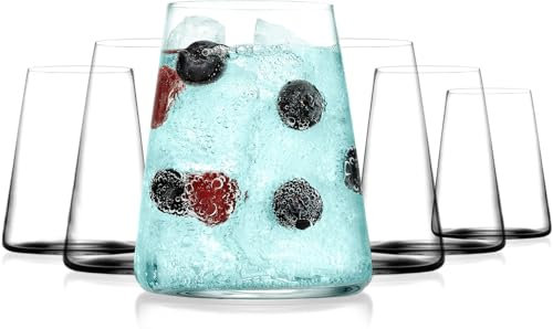 BENETI Trinkgläser-Set, 6 Stück, hochwertige Highball-Glasbecher für Wasser, Saft, Cocktail und Wein, moderne und langlebige Kristallgläser