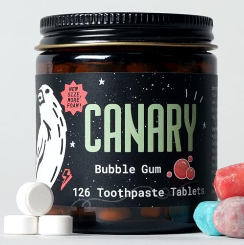 Toothpaste Tablets with Canary Hydroxyapa in the Shape of Chewing Gum: Remineralizing, Fluoride Free, Completely Natural with Xylitol, Ideal for Kids, Plastic Free, 126
