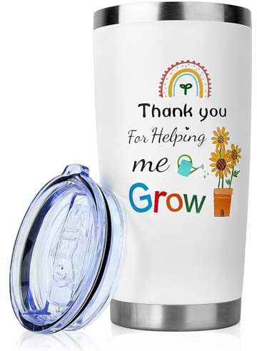 GOENMOOL Teacher Gifts for Women Men, Teacher Appreciation Gifts from Students, Personalised 20oz Stainless Steel Mug, Ideas Teachers Leaving Presents for Nursery, Teaching Assistant Gift