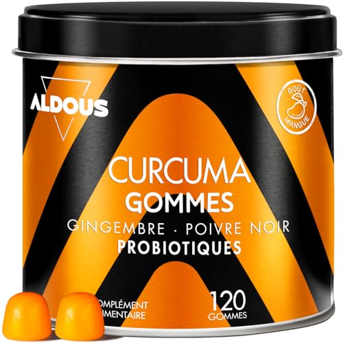 Curcuma + Jengibre y Pimienta Negra - 120 gominolas - PROBIÓTICOS Curcumina