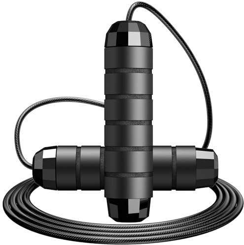 Jump Rope – Tangle-Free High-Speed Skipping Rope with Ball Bearings for Men, Women & Kids, Adjustable Steel Wire Rope with Ergonomic Foam Handles, Exercise Equipment for Home Gym, Fitness & Slim Body