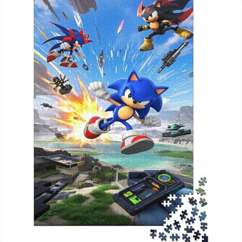 Sonic The Hedgehog 1000 Puzzle Pieces Jigsaw PuzzleHigh Quality And Durable GiftAdult Gifts100% Recycled CardboardSuitable for Both Adults And Children 1000pcs (75x50cm)