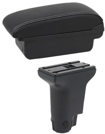 Poggia braccio Auto Per Fiat 500 Box Portaoggetti Centrale Per Bracciolo Auto Dedicato, Rialzato E Retrofit Bracciolo console centrale(A white line No USB)