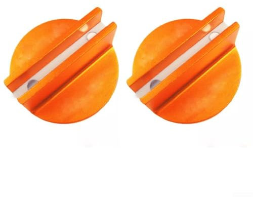 HpLive Pack of 2 Magnetic Car Jack Pads, Aluminium Sill Protector with Groove for Universal Vehicles, Car Lifting Platform, Rubber Pad (Orange)